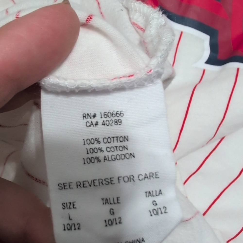 Kids Los Angeles Angels Girls Striped T-Shirt Size 10/12 - Picture 6 of 6